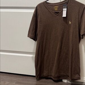 Ralph Lauren Chocolate V-Neck Tee